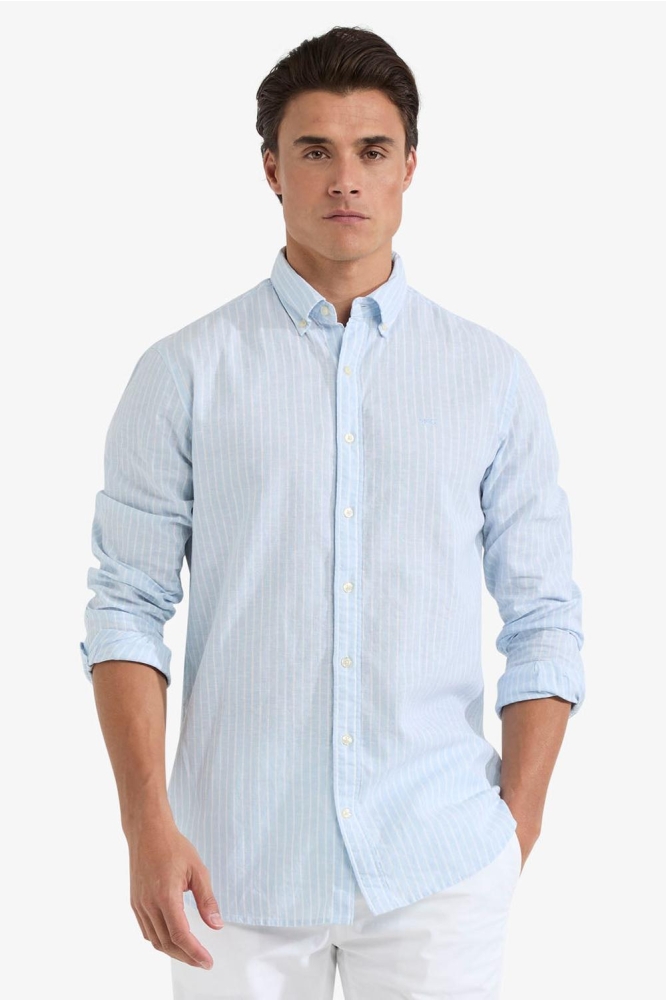 COTTON LINEN STRIPE SHIRT MM251 6001 11 2001 LIGHT BLUE
